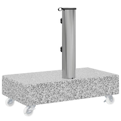 vidaXL Umbrella Base Light Grey Granite base Standard Umbrella Base 17.7" x 9.8" x 3.3"
