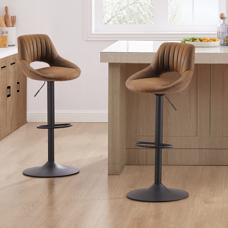 Tabouret pivotant à hauteur réglable Carrolle, Brun