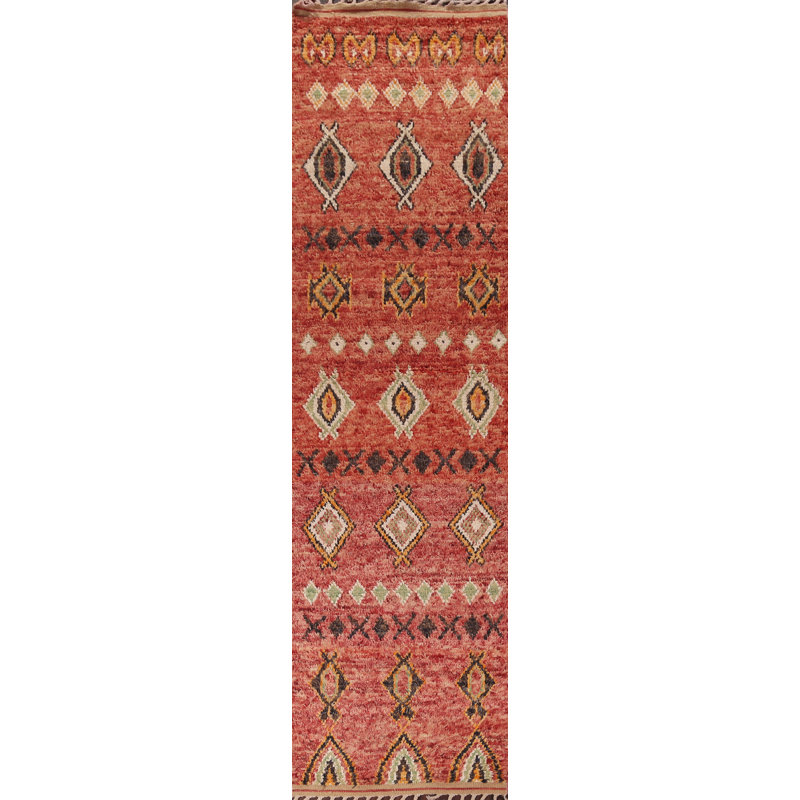 Tapis de couloir tribal en laine marocain noué à la main 3 x 13