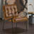 21.3 Wide  Mid-Century Modern Upholstered Leather Accent Chair  Tufted Metal Frame Lounge Armchair with Thick Cushion-767430426