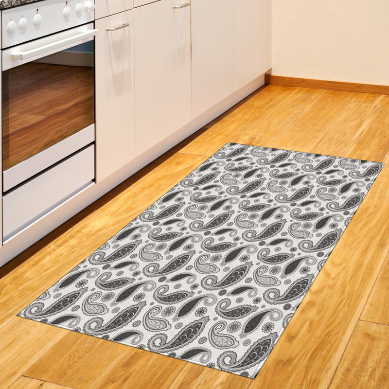 Paisley High Density Long Fiber Poly Threads Decorative Area Rug Carpet, Rectangle 2'7" x 5'