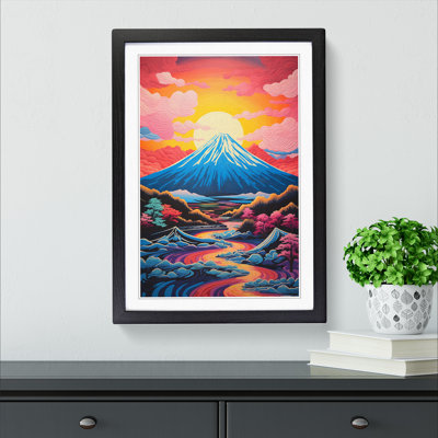 Mount Fuji Colour Field Art - Framed Print