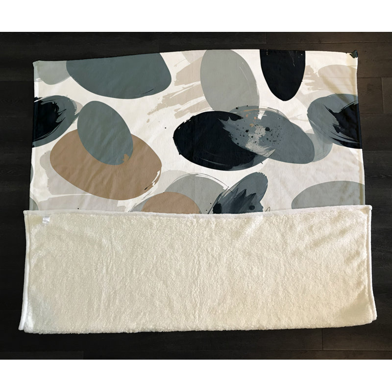 Throw Blanket, 51" W x 60" L, White/Green, Polka Dot