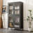 Classic Metal Storage Cabinet Display Cabinet With 4 Glass Doors 4 Shelves Cabinet Freestanding Bookcase Side Cabinet For Home Office Living Room Kitchen Hallway