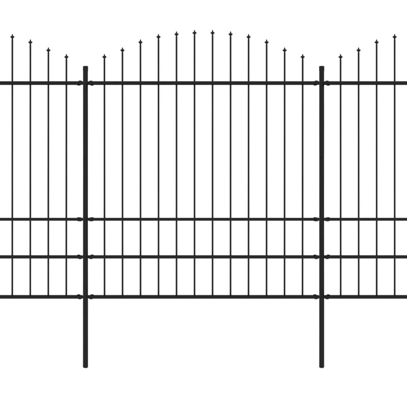 Zakkery 199.9996cm H x 890cm W Black Metal Fence Panels