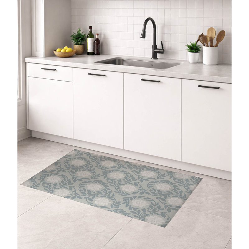 Penelope Low Profile Kitchen Mat, Gray, Rectangle 2' x 3'