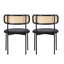 Velvet Upholstered Side Chair in Black