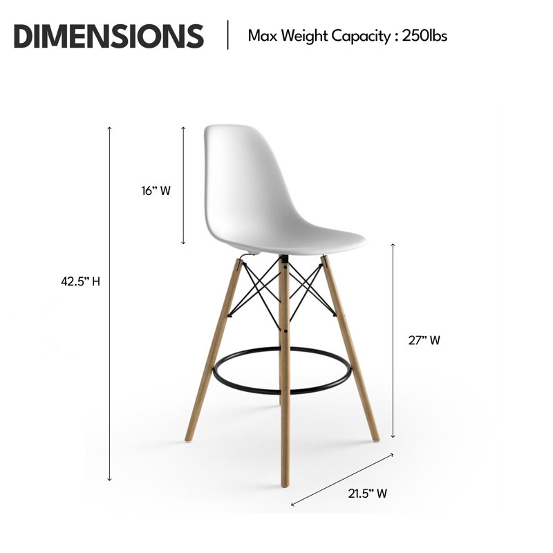 Honey-Mai Eiffel Counter Stool, White