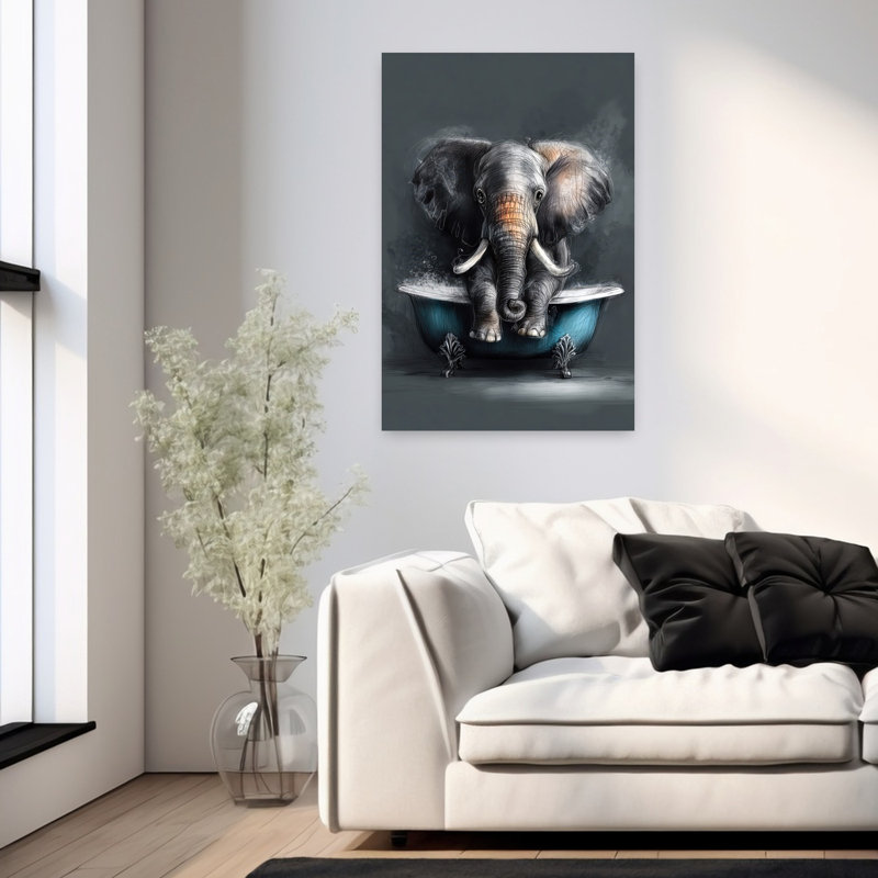 Art contemporain contemporain, éléphant, H 36 po x l 24 po