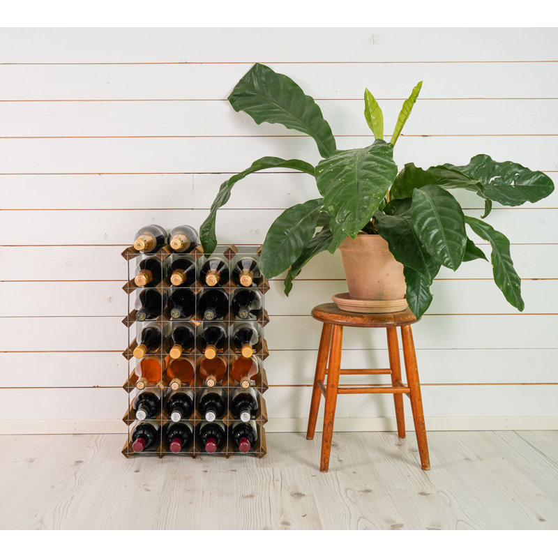 Brejon 30 Bottle Solid Wood Standard Wine Bottle Rack Brown