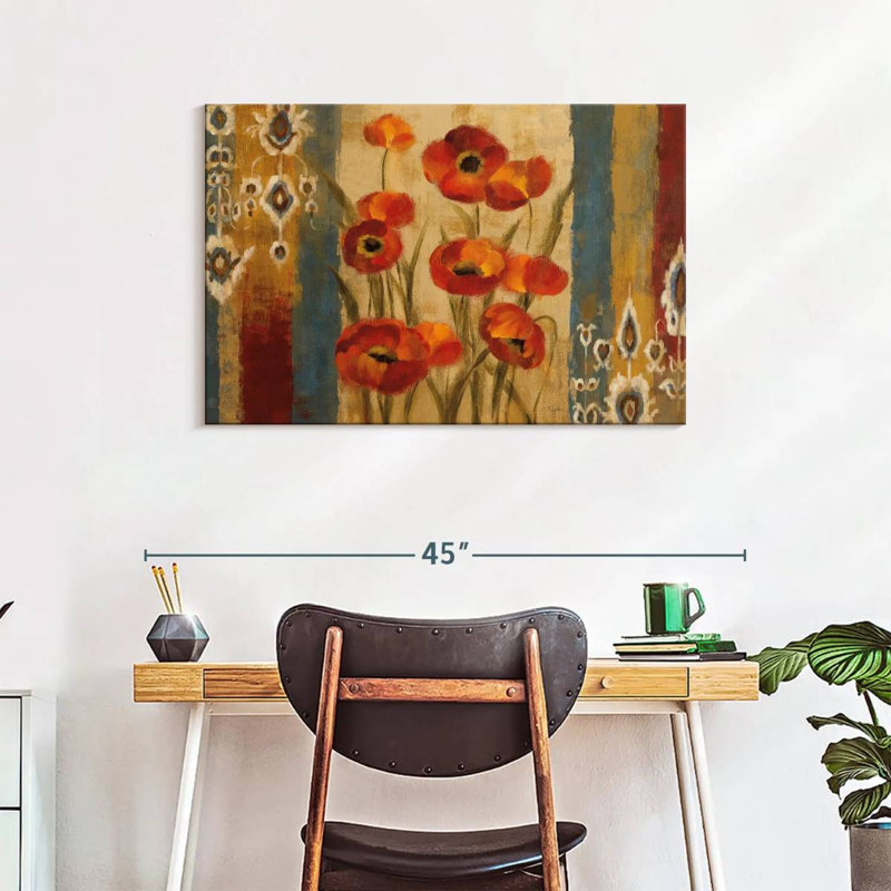 Harnek Ikat Floral Tapestry, 24" H x 36" W