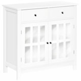 Outdoor Wicker Bar Cart, Rolling Rattan Beverage Bar Counter Table w/Glass Top