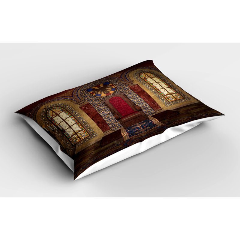 Ambesonne Gothic Pillow Sham 2 Pack Medieval Palace Brown Ruby