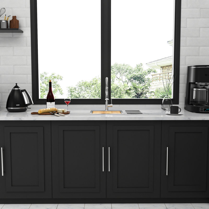 Évier de cuisine de 15 po en acier inoxydable de calibre 18, nickel brossé, facile à entretenir, lavabo simple fonctionnel avec modes interchangeables, forme en X pour l'écoulement de l'eau, support à enroulement et