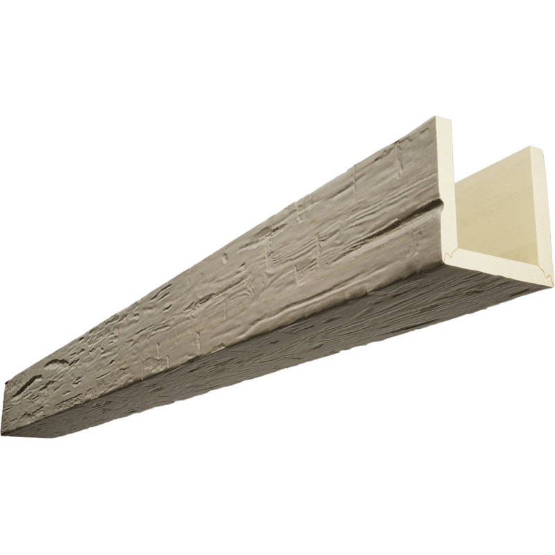 Poutre en imitation de bois taillée à la main à trois côtés (poutre en U), H 8 po x l 6 po, Hickory de qualité supérieure
