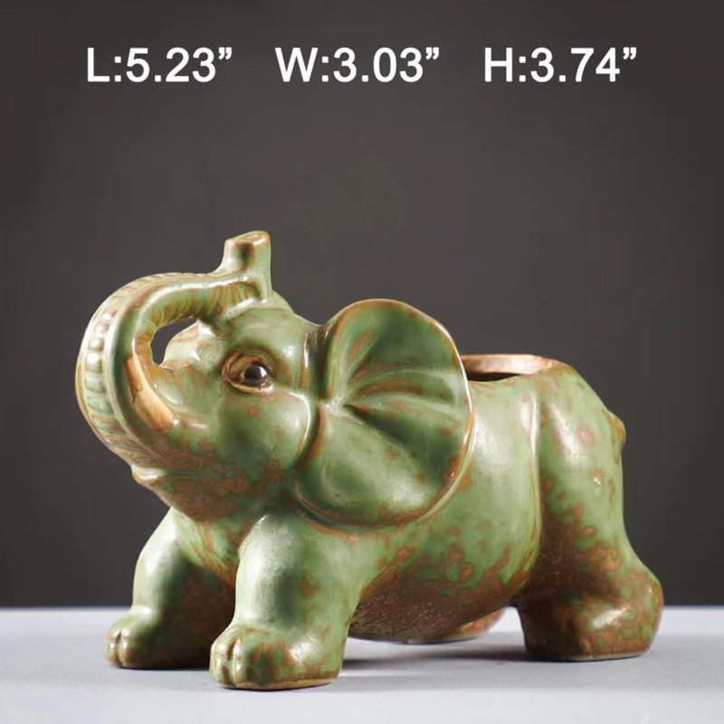 Pot à fleurs en céramique Pleasant Elephant (4,3 po)