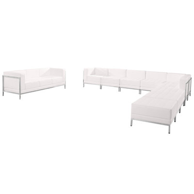 Ensemble modulaire et canapé Hercules 10 pièces LeatherSoft - Pieds en acier inoxydable