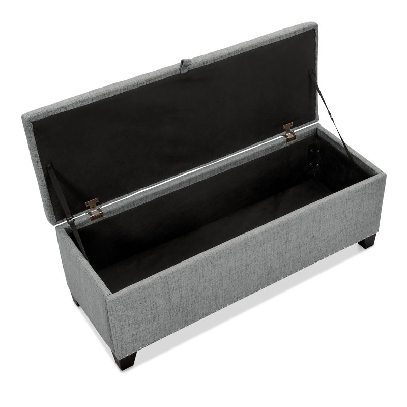 48" Wide Linen Storage Bench, Grey
