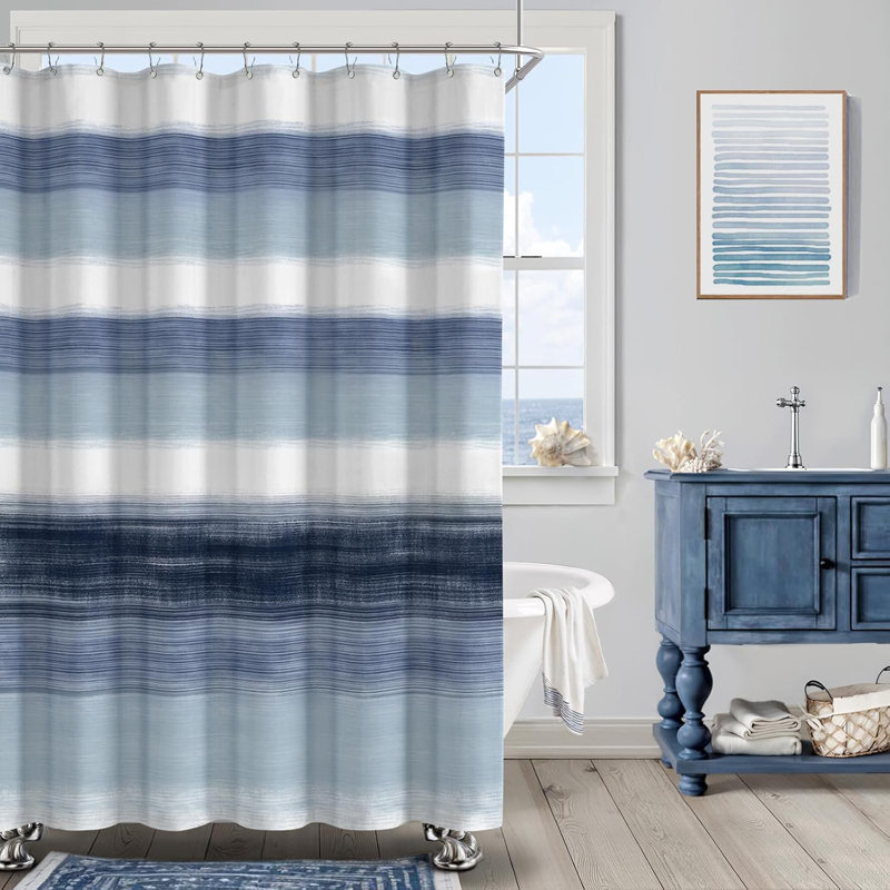 Rideau de douche Rustic Farmhouse, Bleu