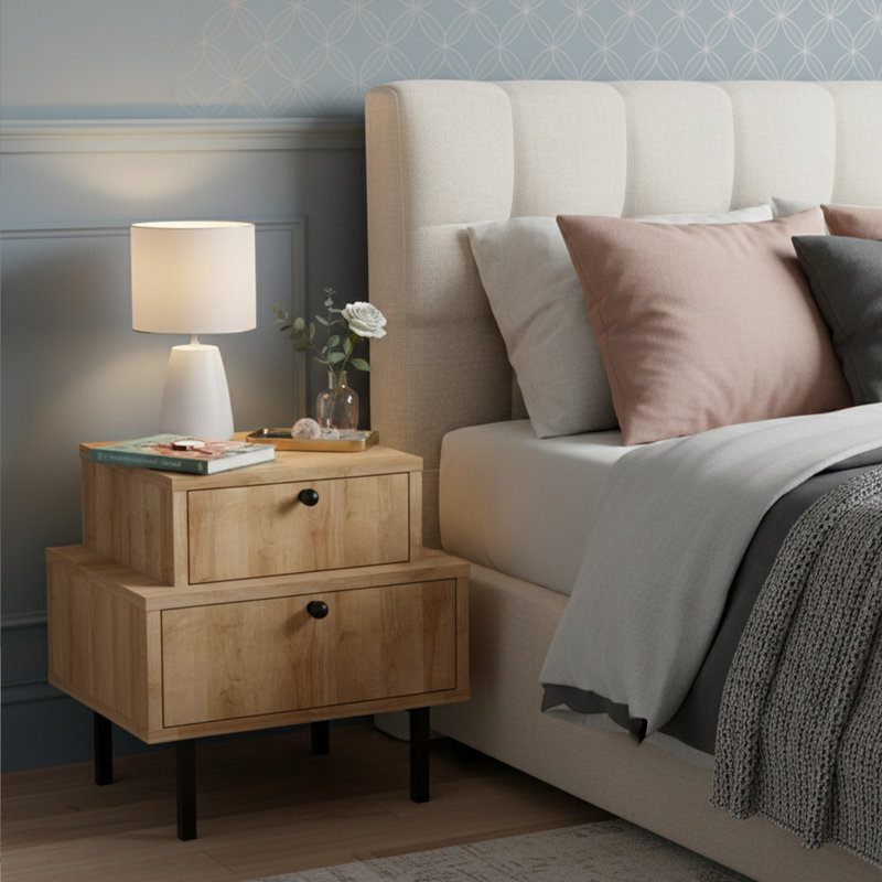 17.72'' W Particle Board / Chipboard Nightstand