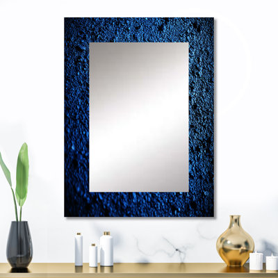 Abstract Euphoria Deep Blue Happiness - Abstract Painting Wall Mirror, Modern Decorative Mirror, Printed Metal Art