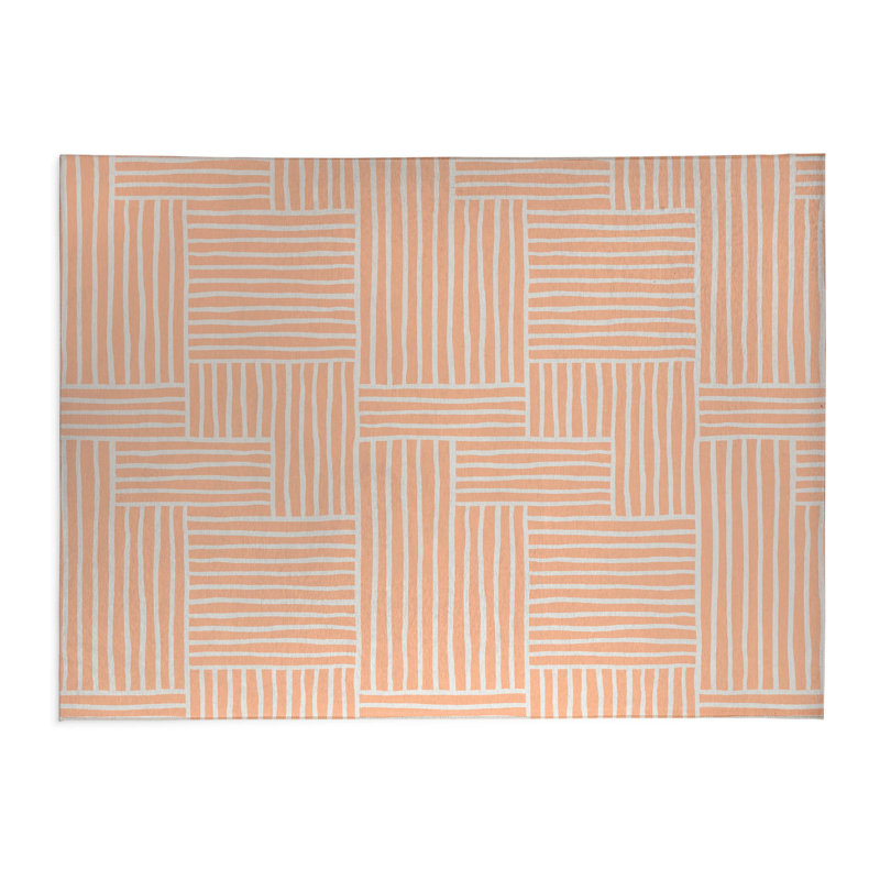 Tapis de cuisine antidérapant Grid Puz, Rectangle 4pi x 6 pi, Pêche