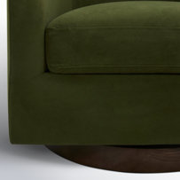 Green Upholstered Swivel Barrel Chair