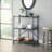 Console Table | Industrial Style | 3-Tier Shelving | Foldable | Sandy Black &amp; Dark Bronze | Metal | Black-122577437
