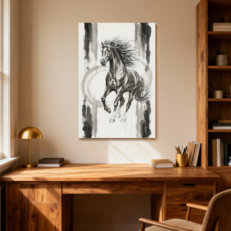 Animaux en mouvement, art abstrait, H 18 po x l 12 po