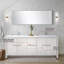 Ensemble de miroir de meuble-lavabo double en métal l 80 po x P 20 po Lafarre-97832516-113114006