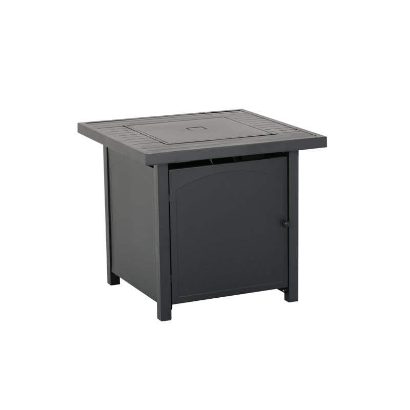Pottershill Square Steel Propane Smokeless Fire Pit Table with Hidden Fuel Tank