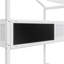 Lit superposé simple au-dessus d'une chambre double avec escalier de rangement et tableau noir, blanc-2136189777