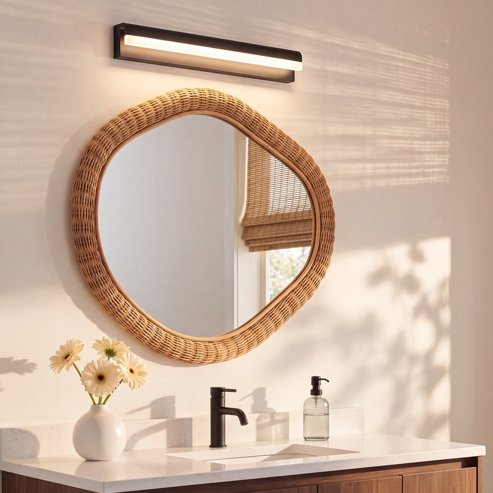 Pelham Single Dimmable LED Bath Bar, Black