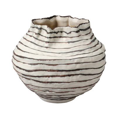 Curvature Ceramic Vessel, Brown
