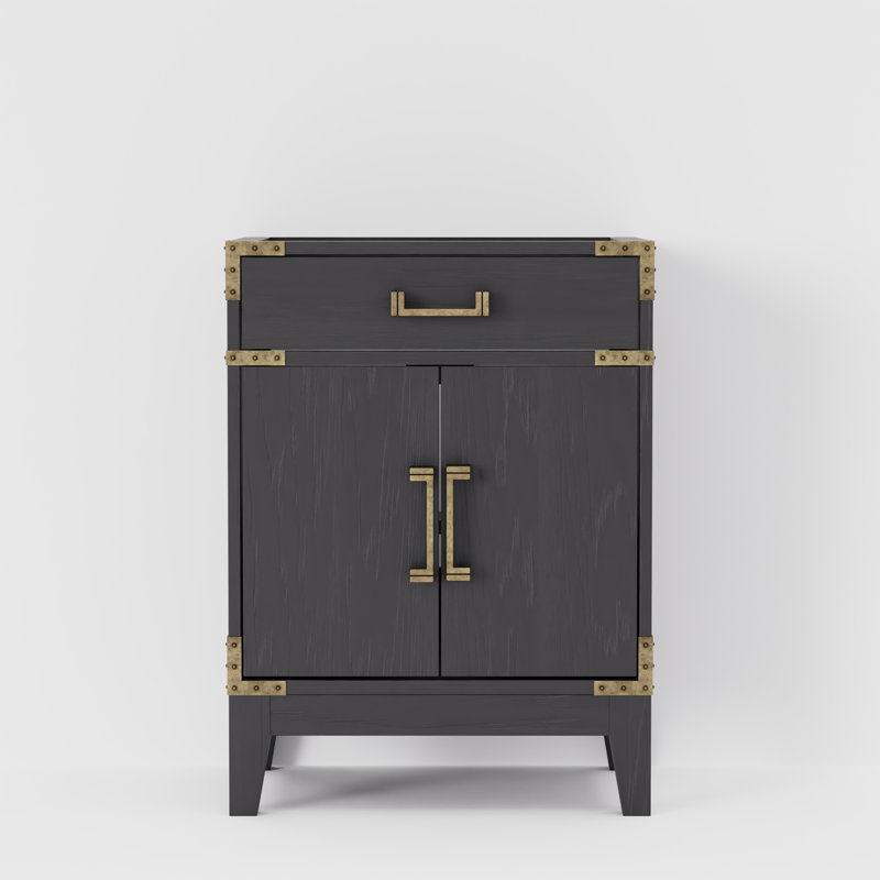 Meuble-lavabo simple l 24 po x P 18 po Laurel, Chêne noir