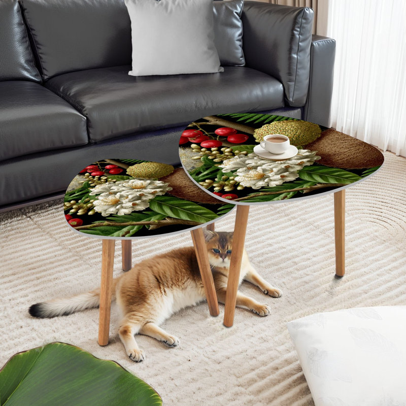 Ensemble de 2 tables basses gigognes Triangle