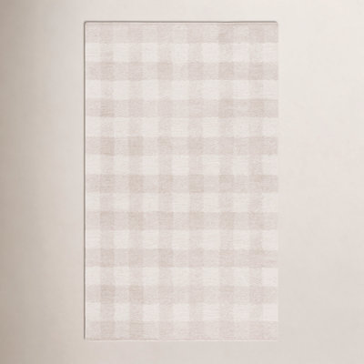 Hand-Tufted Wool Checkered Rug