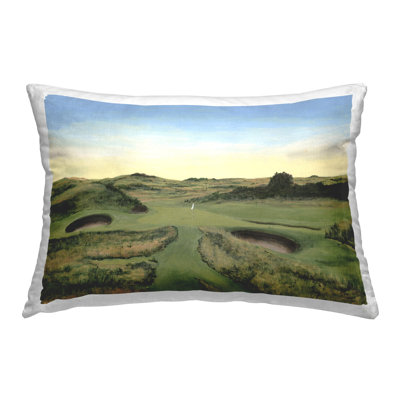 Golf Field Landscape Decorative Printed Throw Pillow Design by Michael Willett
