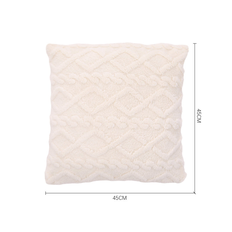 Marzell Cotton Square Cushion, White, 45cm x 45cm