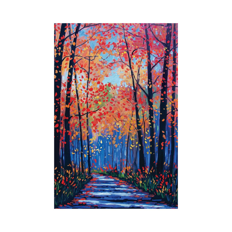 «Autumn Path in the Hudson River Valley» par Patty Baker - peinture sur toile tendue, H 26 po x l 18 po x 1,5 po
