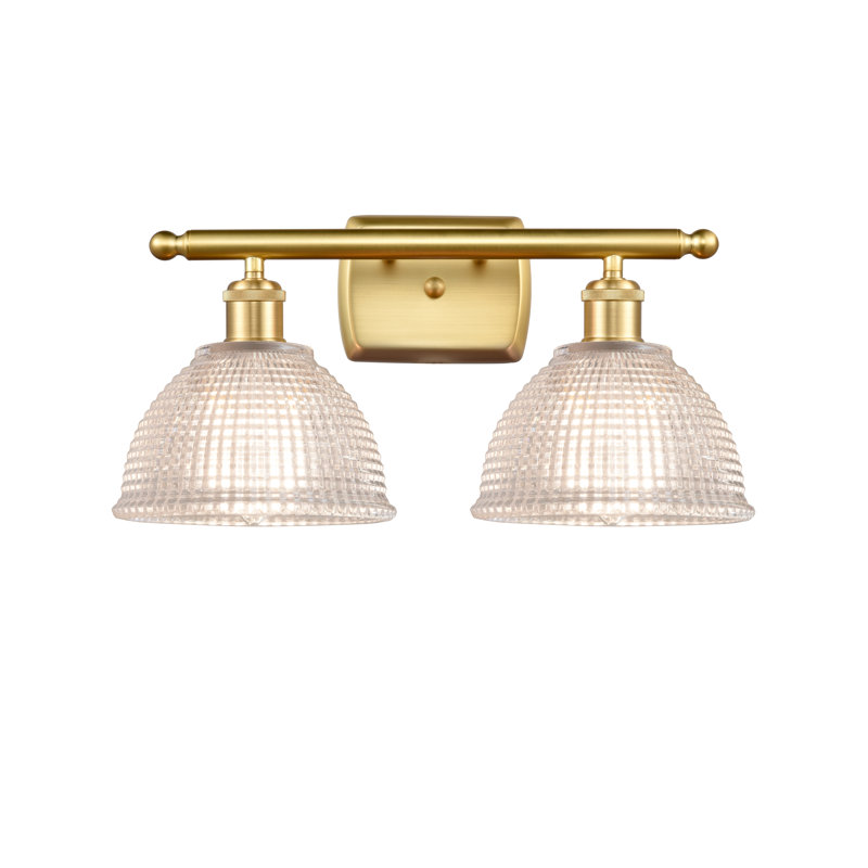 Éclairage pour salle de bain 2 lumières Efrain, Transparent, Ampoule DEL 6 watts Vinage, Or satiné