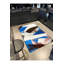Tapis décoratif moderne bleu et crème lavable à la machine-1797811940