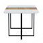 Ensemble de table de salle à manger 9 pièces 9 pièces, plateau de table fixe en grain de bois bicolore et triamine de grain de bois noir avec 8 chaises en similicuir noir, ensemble de table de cuisine moderne pour 8 personnes, idéal pour les réunions de famille-242562037-242562040