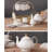 Simple white British-style ceramic tea set