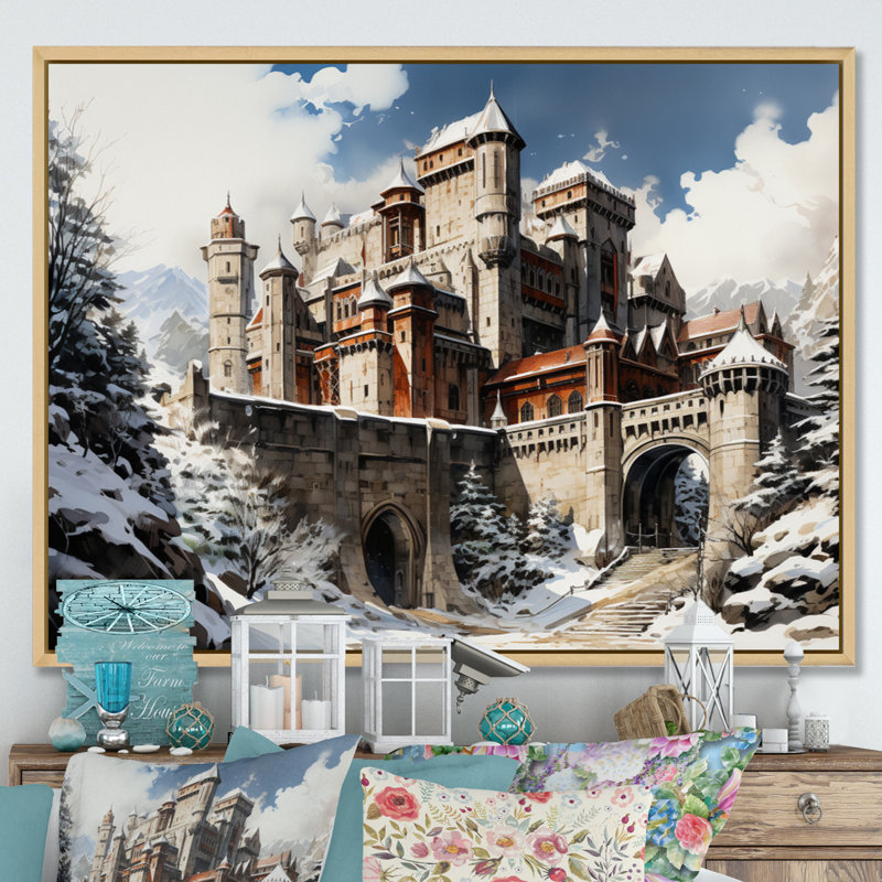 Maryse Fortresses Majestic Guardians IV - reproduction, H 34 po x l 44 po, Cadre naturel flottant