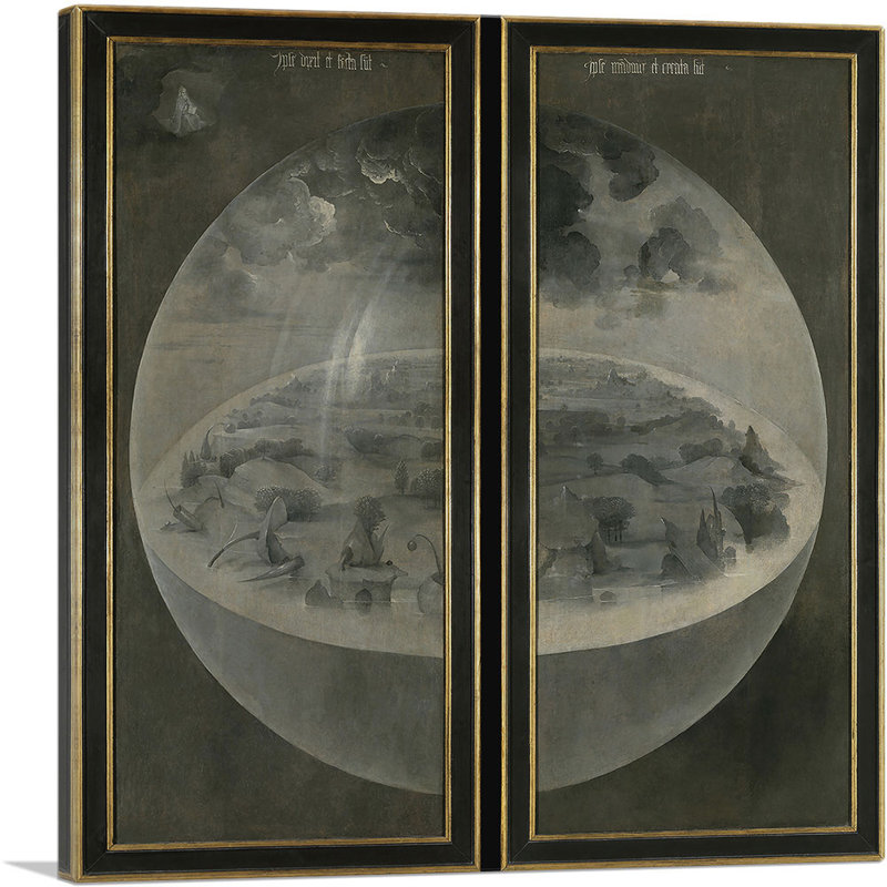 " The Garden Of Earthly Delights Creation Of The World Detail " by Hieronymus Bosch Painting Print, 18" H x 18" W x 0.75" D
