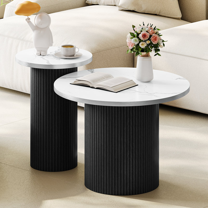 Pedestal Coffee Table, Black