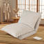 Fauteuil à billes convertible à simple siège, canapé-lit à dossier rabattable en tissu beige doux pour espaces de vie intérieurs compacts et coins de lecture