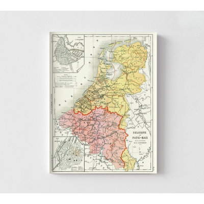 Europe Belgium Netherlands - Cortambert 1880, Antique Old Continent Map Poster Print, Netherlands Wall Decor, Map Of Europe Poster