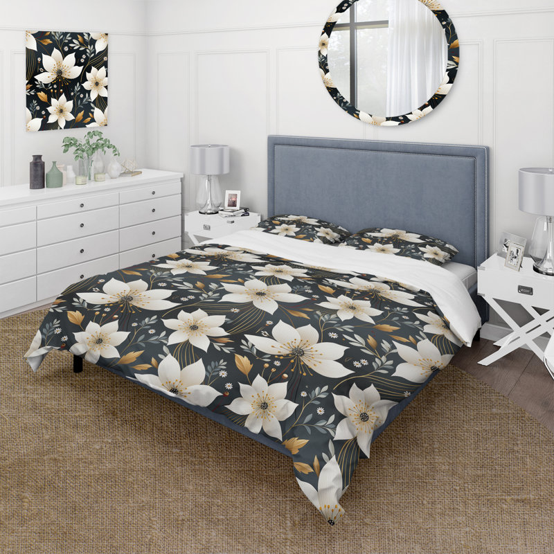 Ensemble de housse de couette Enura, Housse de couette pour grand lit et 2 taies décor